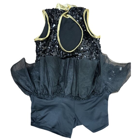 Wissman Size MC Showtime Studio Gold Sequin Dance Costume Tulle Skirt Child - Picture 5 of 7